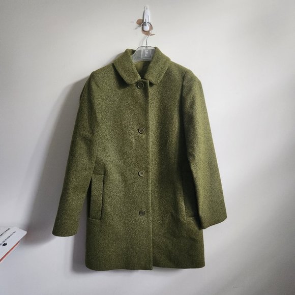 *SOLD* COS | Green Straight Wool Coat Jacket Size 2 - Picture 2 of 8